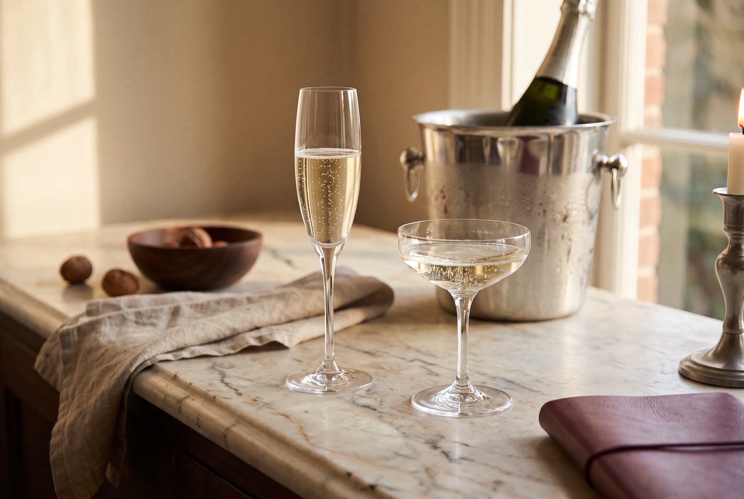 Champagne flute vs coupe: which glass to pour