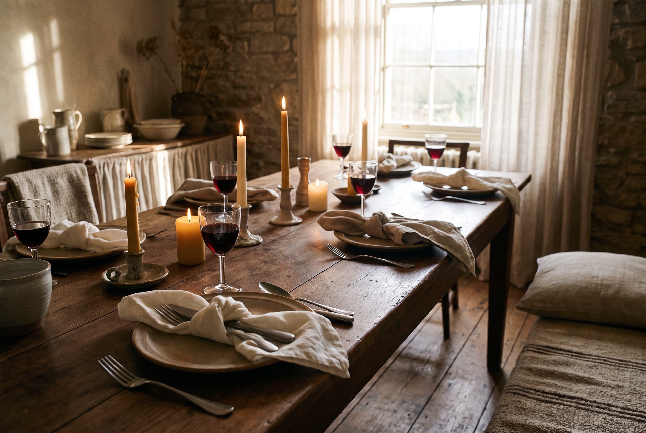 The cloth napkins for every night and the good nights