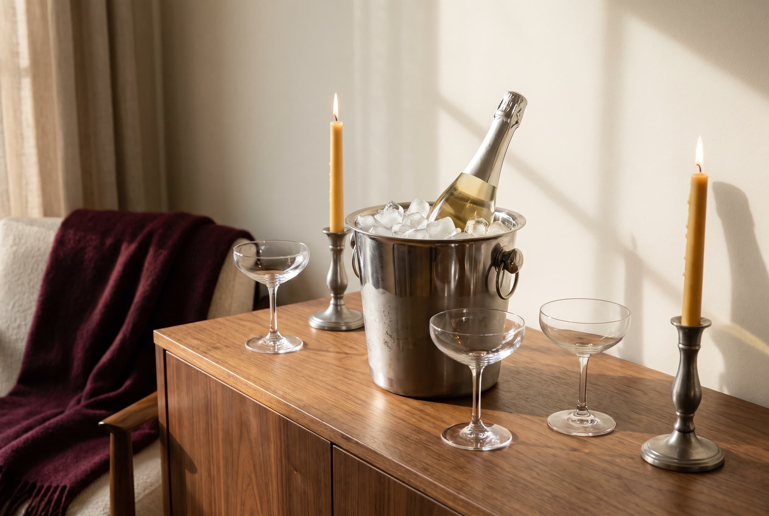 The ice bucket for a party