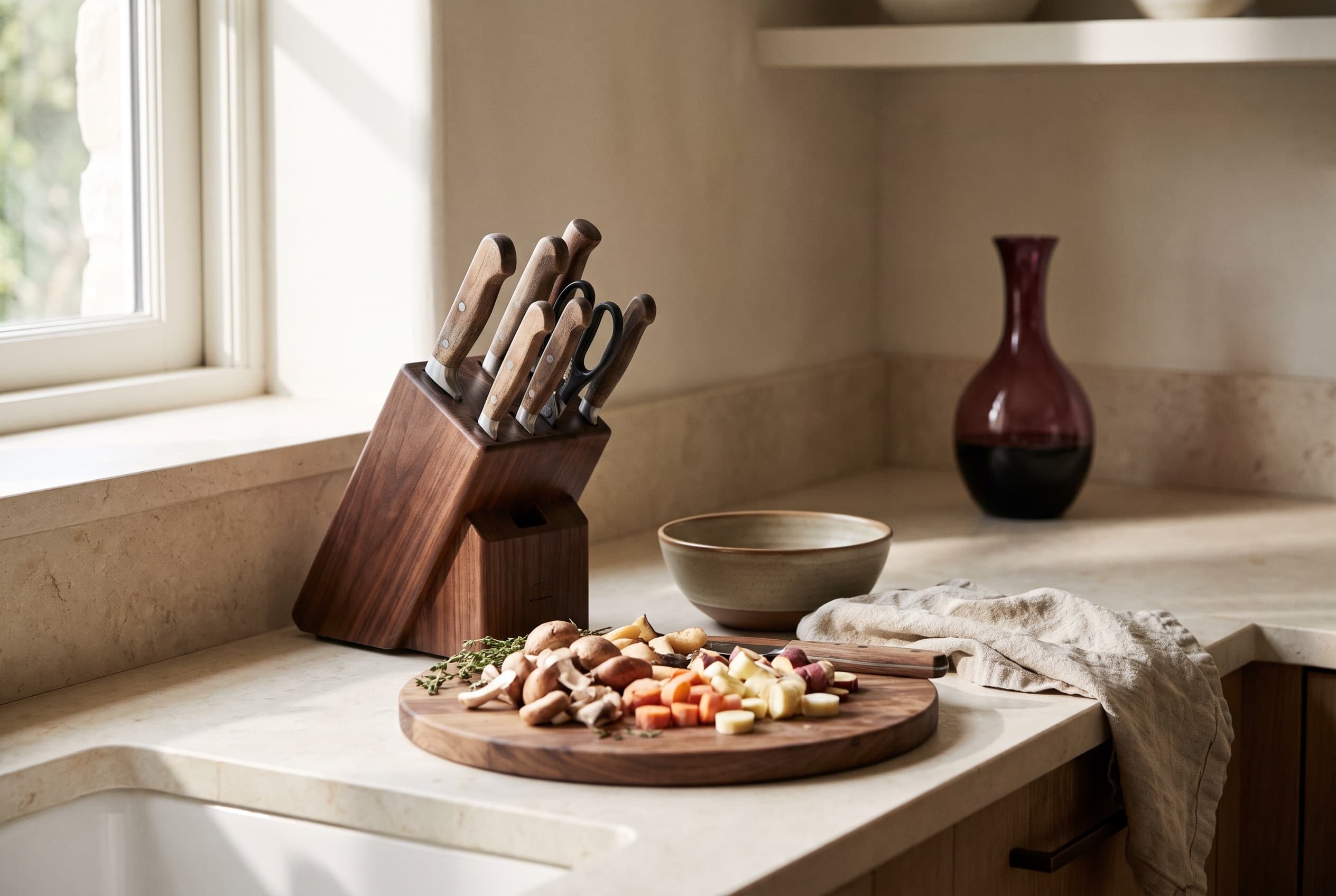 The knife set for home cooks