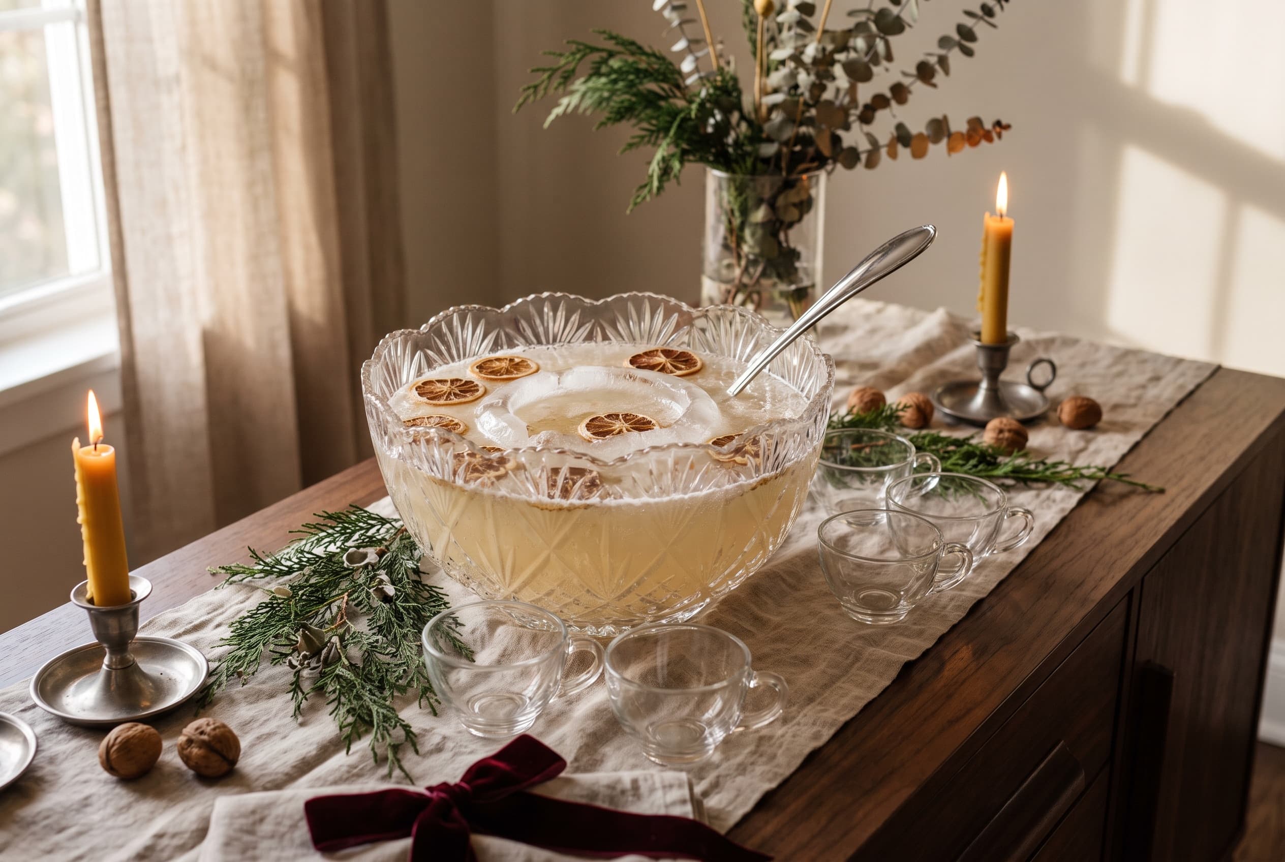The punch bowl for a holiday party